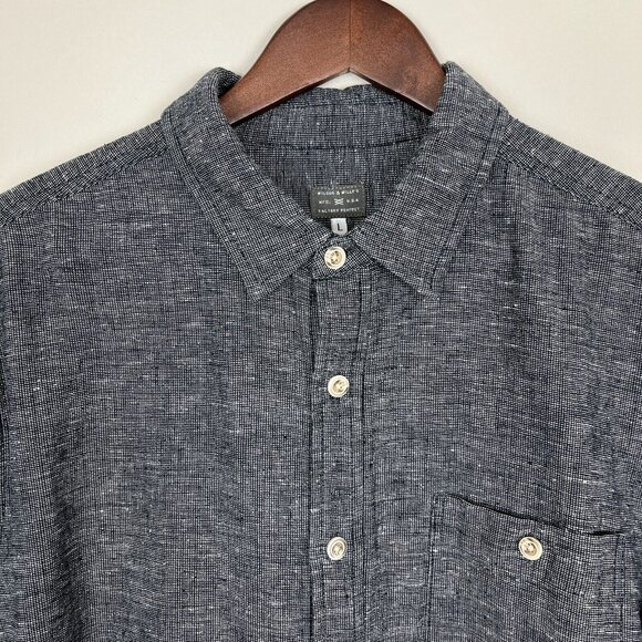 Wilson & Willy's Shirt Mens Large Gray Button Up Long Sleeve Woven Cotton USA L - Picture 3 of 12